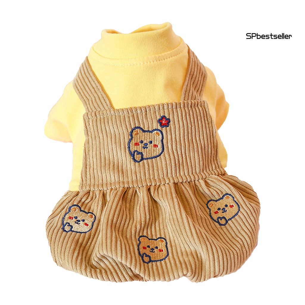 Bộ áo liền quần cổ tròn giữ ấm mùa thu đông cho thú cưng