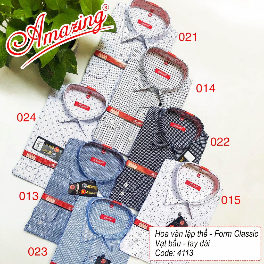 Áo somi nam hoa văn dài tay Amazing, size đại tới 100kg, form rộng regular, thời trang công sở,  tà bầu