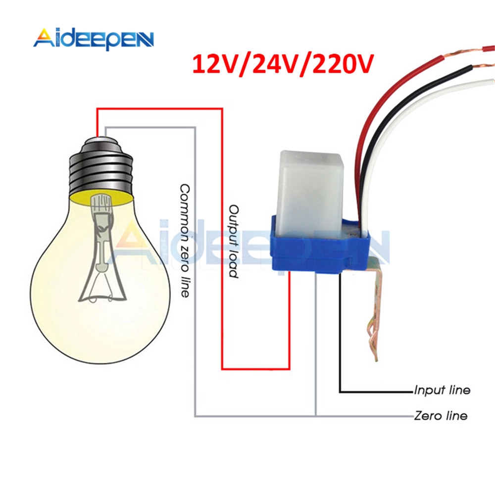 Công tắc tự động bật tắt đèn Ac 220v Dc 12v 24v 50-60hz 10a