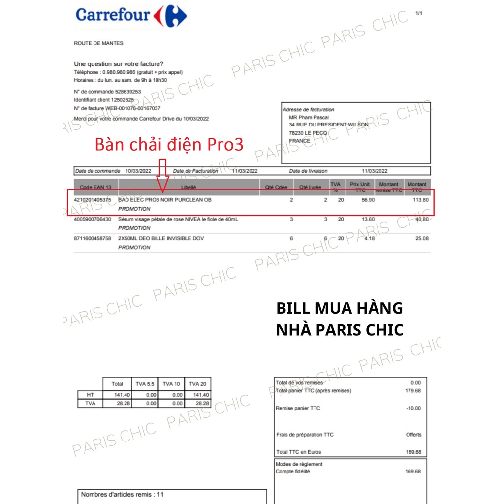 Bàn chải điện Oral-B Pro3 dòng cao cấp đã kèm sạc và đầu bàn chải thiết kế không bị mốc thân