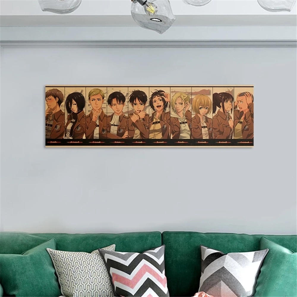 Giấy Dán Tường 70x21cm Hình Nhân Vật Anime Attack On Titan Cổ Điển Trang Trí Nhà Cửa