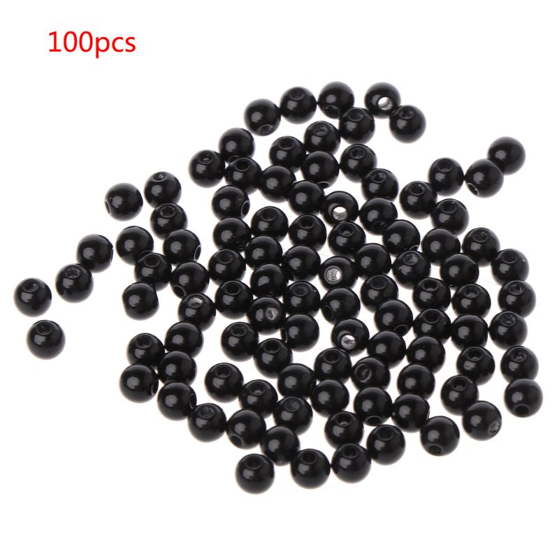 100 Mắt Nhựa Màu Đen 3-12mm Cho Búp Bê / Thú Nhồi Bông DIY