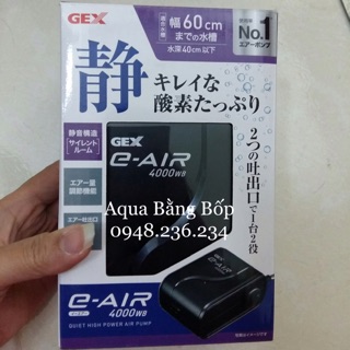 Sủi oxy bể cá 2 vòi gex e-air 4000wb siêu êm