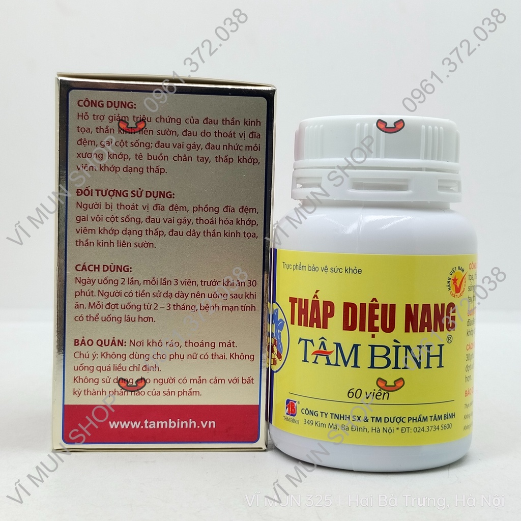 Thấp Diệu Nang Tâm Bình - Hộp 60 viên