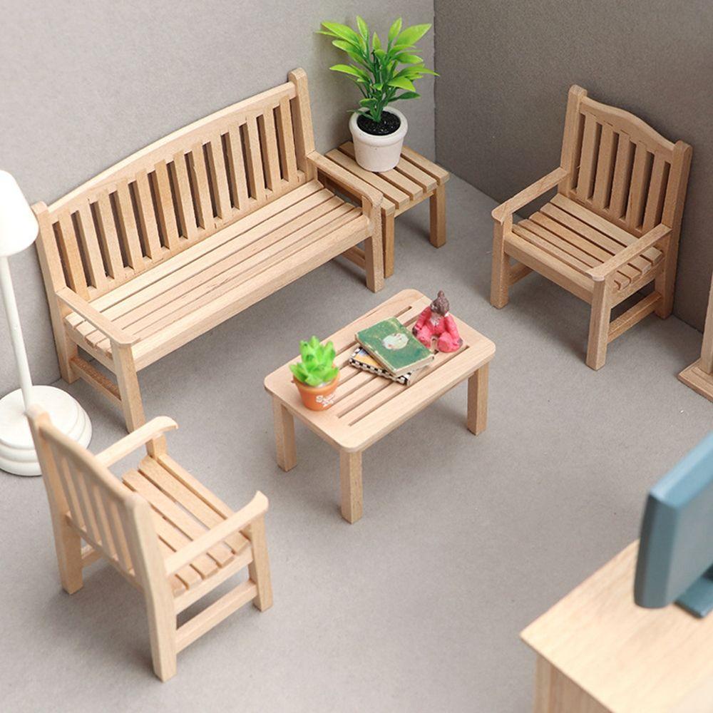 Bàn Gỗ Mini 1 / 12 Dùng Trang Trí Nhà Búp Bê