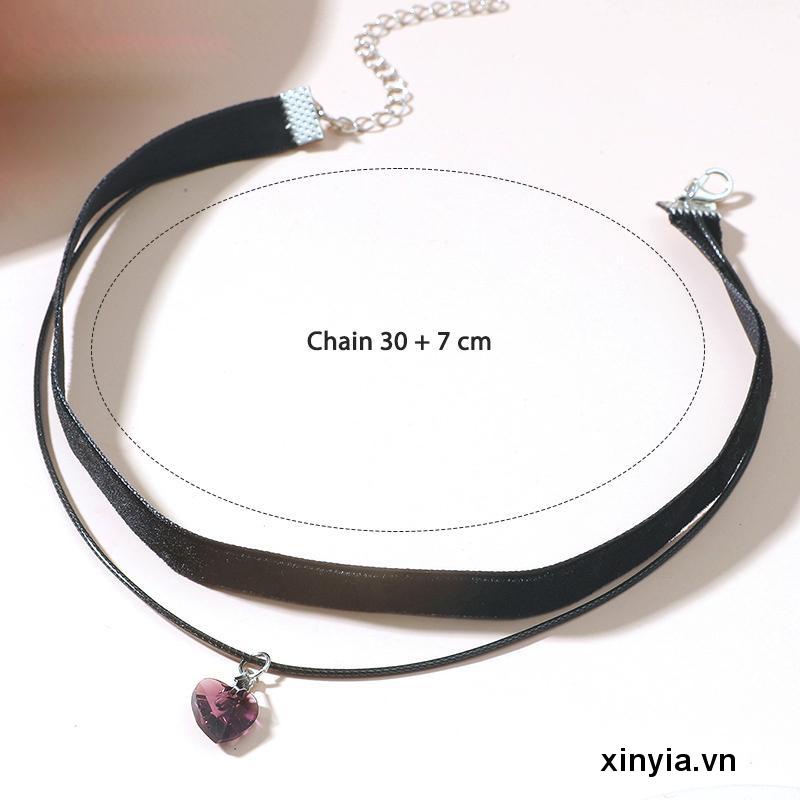 Vòng cổ Xương Quai Xanh Hình Trái Tim Đôi Phong Cách Retro Ngọt Ngào