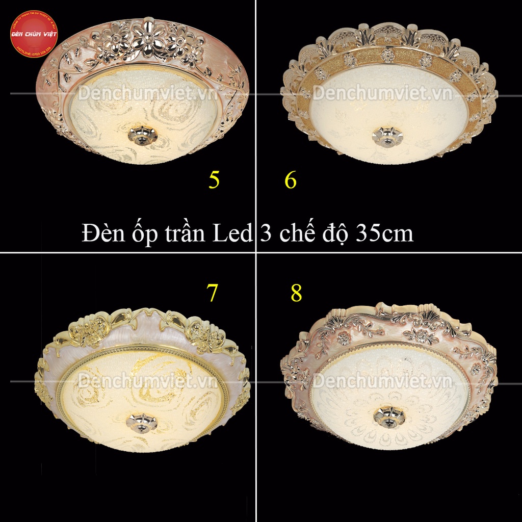 Đèn Mâm Led 35cm - 40cm Ốp Trần Ban Công, Phòng Ngủ, Toilet