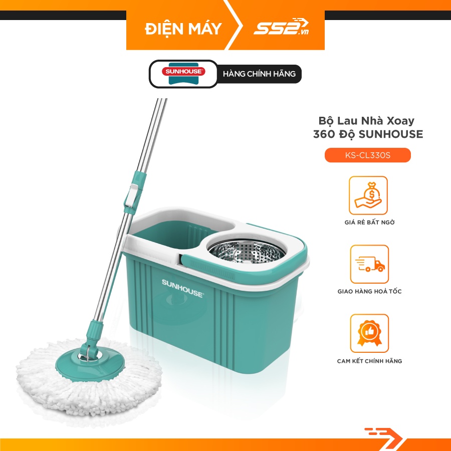 Bộ Lau Nhà Xoay 360 Độ Sunhouse KS-CL330S - Hàng Chính Hãng