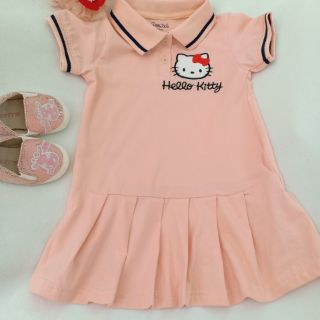 Đầm Polo Bé Gái Hello Kitty 100% Cotton