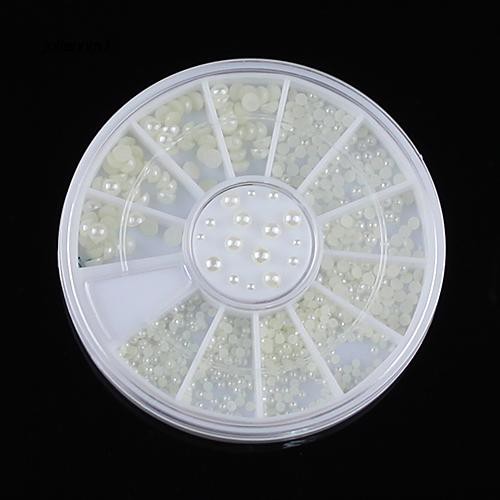Set ngọc trai giả trang trí móng tay gồm 3 cỡ tiện dụng