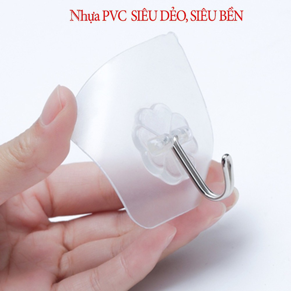 Móc Dán Tường Treo Đồ Siêu Chắc Chắn Trong Suốt Chịu Lực Tốt