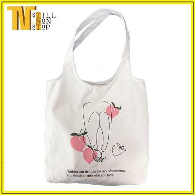 Túi đeo vai (VẢI COTTON BỐ MỀM - QUAI LIỀN) - 3 TRÁI ĐÀO