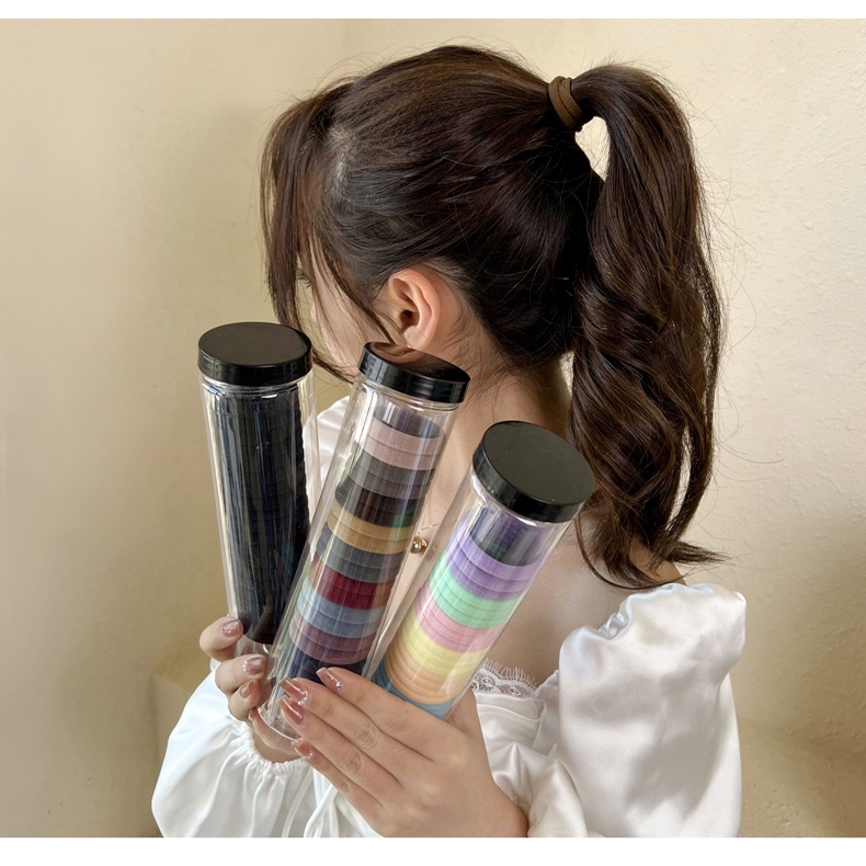 Set 24 Dây Buộc Tóc Nylon Co Giãn Mềm Mại Nhiều Màu Sắc