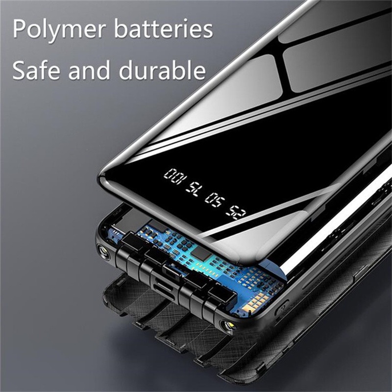 Sạc Dự Phòng Dung Lượng Lớn 20000MAh 4 Giao Diện Có Đèn LED Hiển Thị Cho IOS / Android