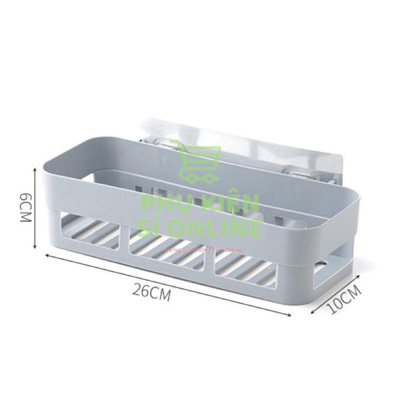 Kệ nhựa hình chữ nhật dán tường không cần khoan lỗ, chịu lực tốt (26 x 10) Store4girls