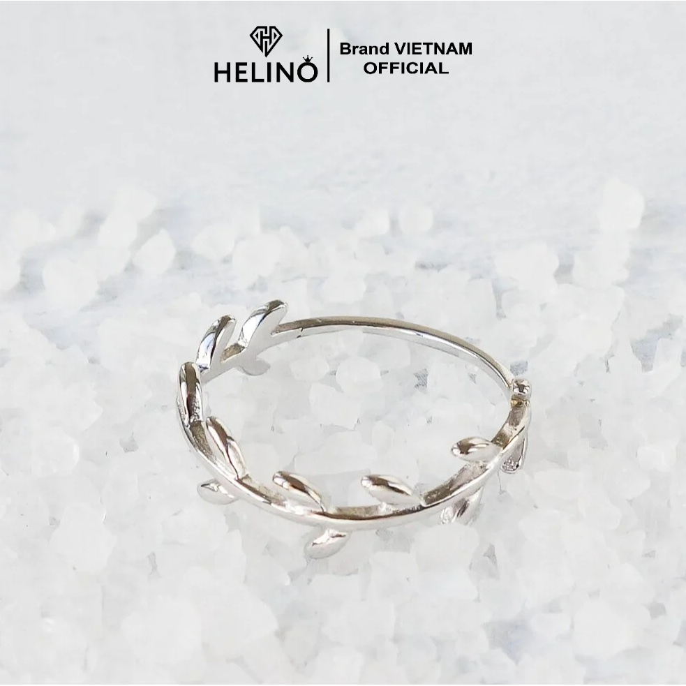 Nhẫn bạc trơn HELINO lá nguyệt quế, lá Olive basic xinh xắn N12