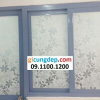 Decal dán kính/kiếng hoa lá trắng 300cm*45cm