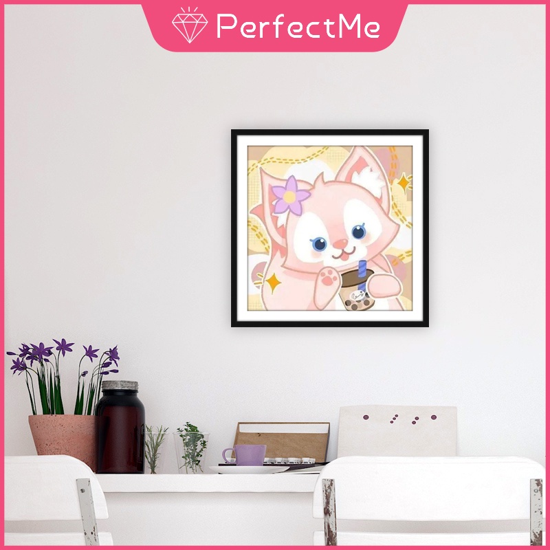 SANRIO Bộ 1 Tranh Đính Đá 5D Tự Làm Kích Thước 30 X 30 Cm Hình Cặp Đôi Trang Trí Nhà Cửa