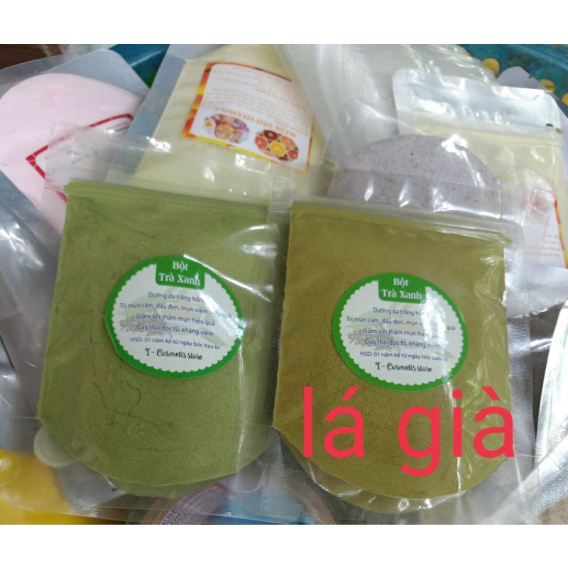 bột trà xanh đắp mặt 100 gram handmade nguyên chất