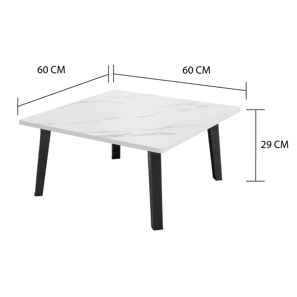 HomeBase FURDINI Bàn gấp Thái Lan W60xD60xH29cm màu đá trắng