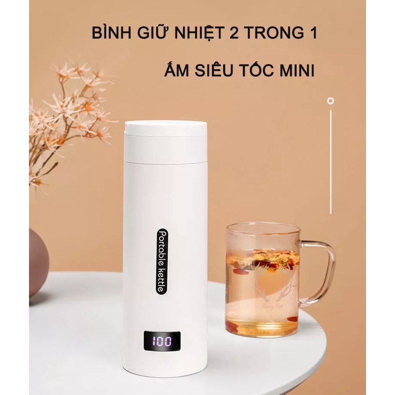 Một cốc nước điện xách tay một cốc điện nhỏ đi du lịch một ấm đun nước tự động mini bình dưỡng sức-Focus