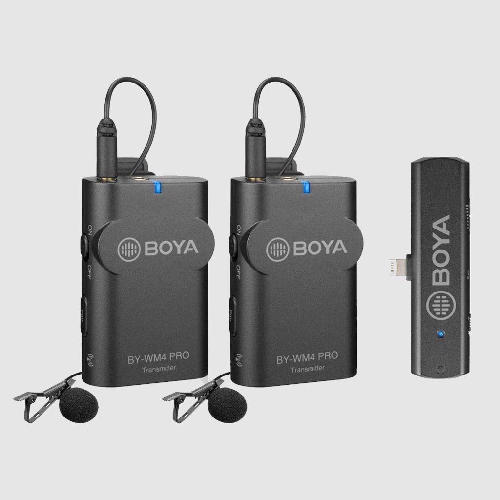 Micro thu âm Boya BY-WM4 Pro K4 (2mic) - Micro thu âm cài áo không dây cổng Lightning