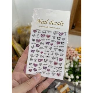 Sticker hình dán móng chữ siêu xinh