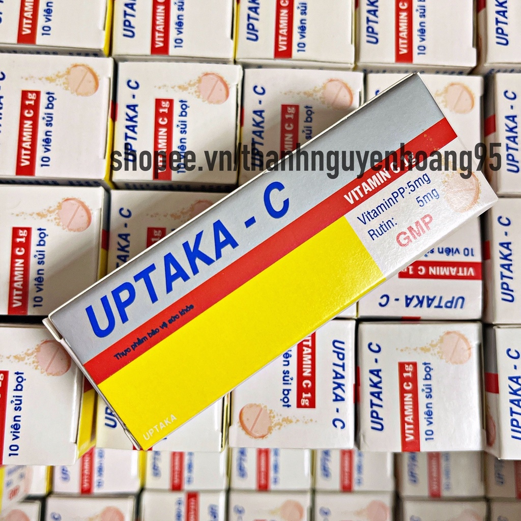 Viên sủi VITAMIN C C1000 UPTAKA-C, bổ sung vitamin tăng sức đề kháng cho cơ thể - tuyp 10 viên sủi