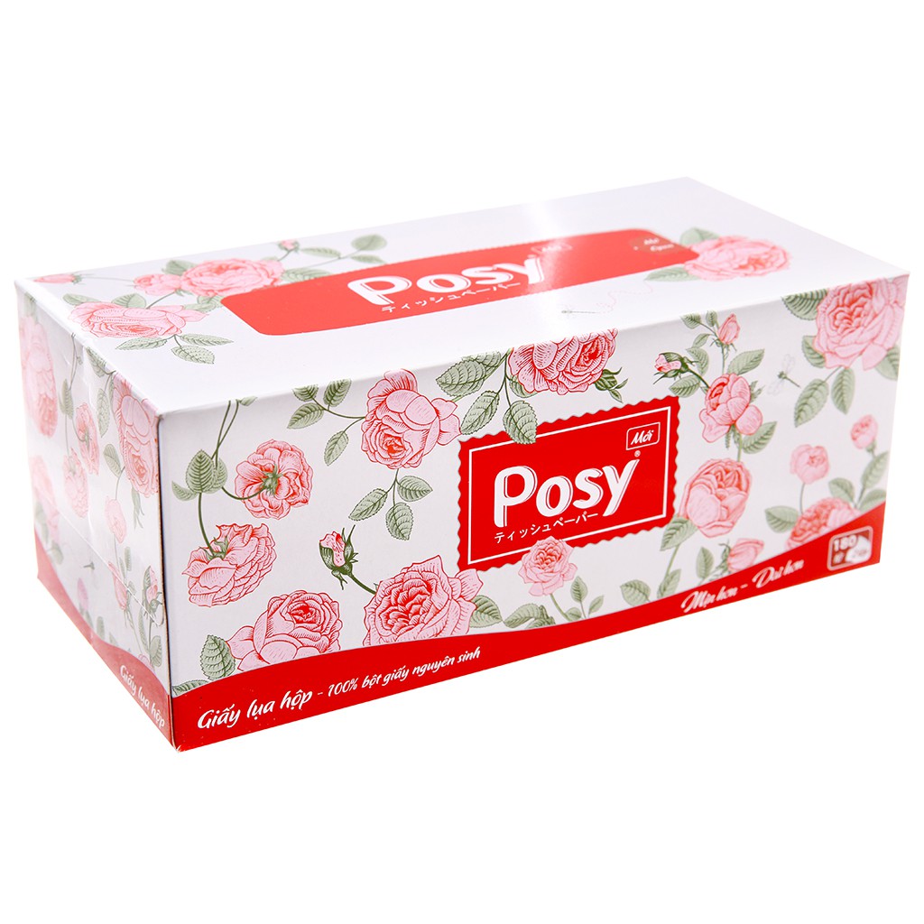 Khăn giấy lụa Posy 2 lớp hộp 180 tờ