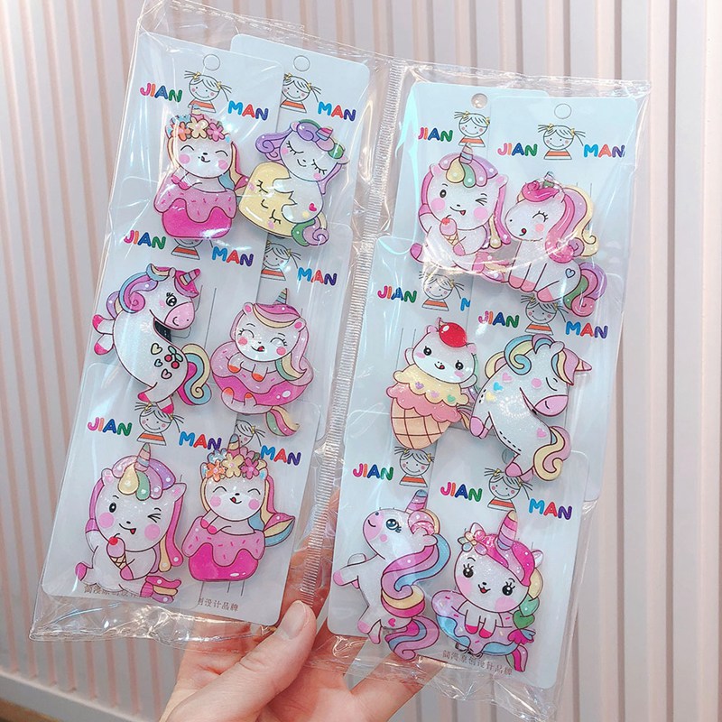 Kẹp tóc hình ngựa một sừng dễ thương cho bé gái