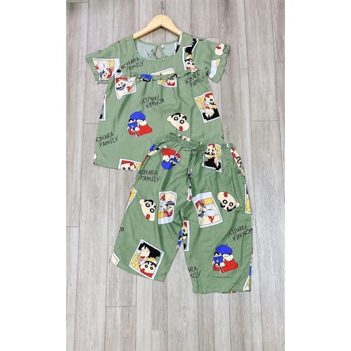 Bộ tole lanh lửng cổ tròn tay con 46-74kg
