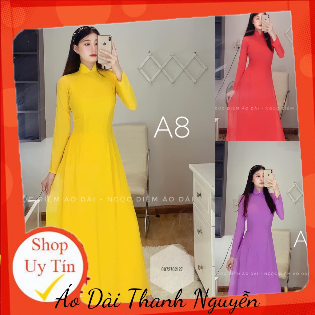 BST Áo Dài may sẵn  Áo Dài Truyền Thống 4 Tà may sẵn - giá Cả bộ