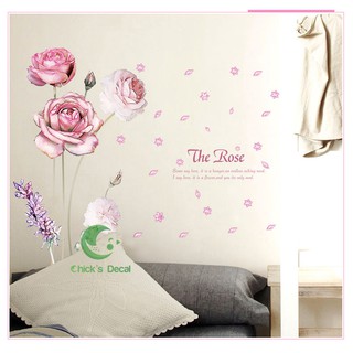 Decal dán tường Bông hoa hồng