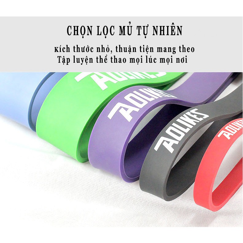 Dây Kháng Lực Tập Gym Powerband Đa Năng Toàn Thân Tập Xà Đơn Chính Hãng Aolikes 15lbs-175lbs