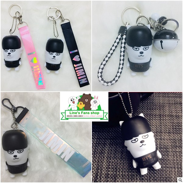 Móc khóa BTS + strap holo_Mẫu mới (KM tặng Sticker & hình xăm BT21 BTS, khách tự chọn mẫu)