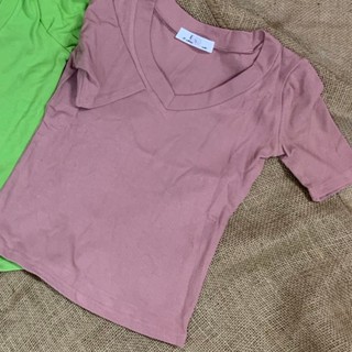 Áo Thun Tăm Cổ Tim Form Ôm Siêu Xinh