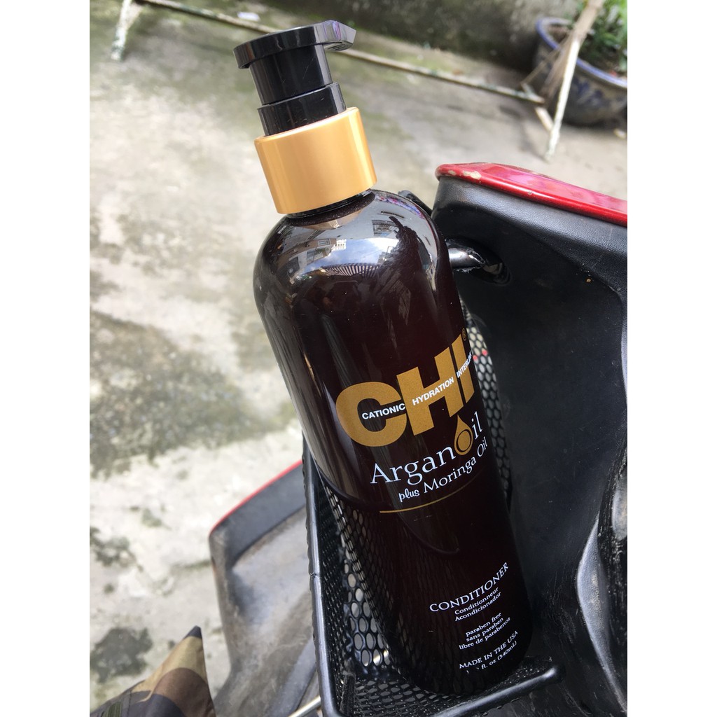 #Chi_USA_Chính_Hãng_100% Dầu xả dưỡng ẩm, trẻ hóa CHI Argan Plus Moringa Oil Conditioner 340ml