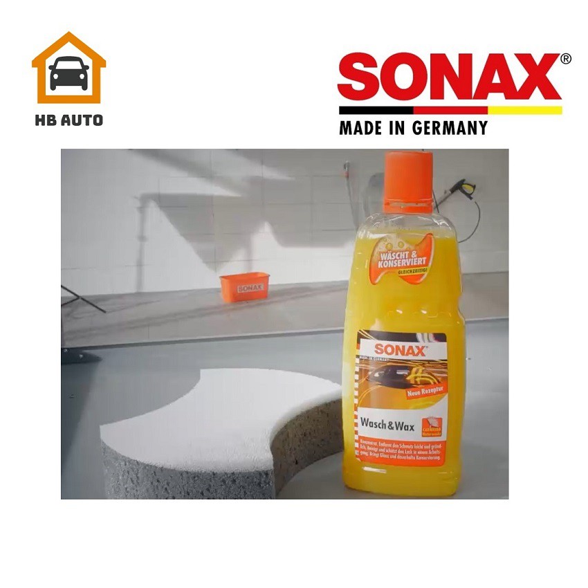 Nước rửa xe 2:1 SONAX Wash & Wax (Rửa & Wax bóng sơn) 1Lít 313341