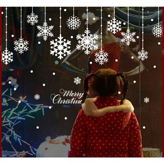 Decal tranh dán Noel - Rèm dây hoa tuyết lấp lánh