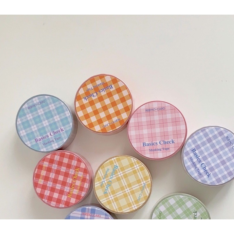 Washi tape hình caro nhiều màu sắc