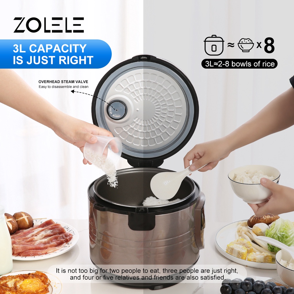 Nồi cơm điện đa năng zolele ZB501 dung tích 3L (lòng nồi 1.2L)- Hàng chính hãng