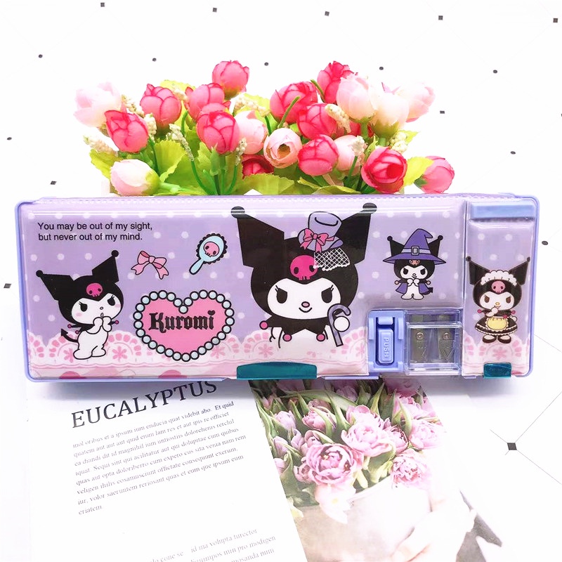 Hộp Đựng Bút Đa Năng Họa Tiết Hoạt Hình Kuromi Sanrio Cinnamoroll My Melody Hai Mặt Cho Học Sinh