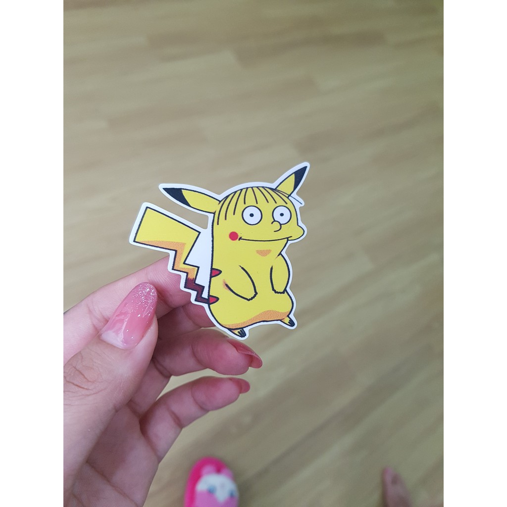 Set 15 Sticker Simpson Phiên Bản Picachu Cực Cute Dán Xe Máy Điện Thoại , laptop , Nón Bảo Hiểm Chống Thấm Nước...
