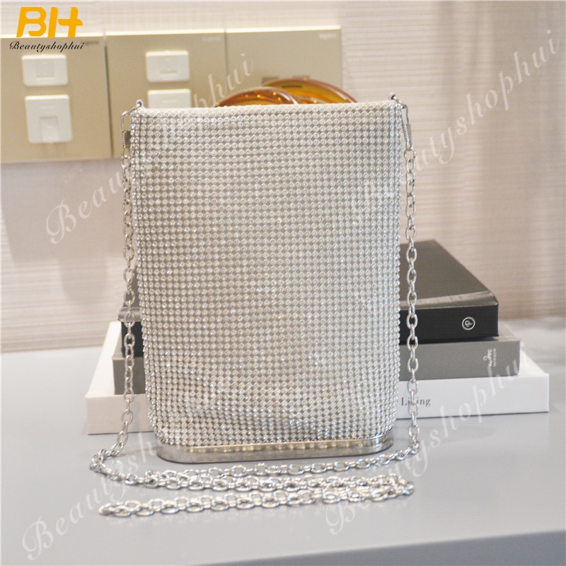 Túi Lưới Đeo Chéo Đính Đá Thời Trang Dành Cho Nữ