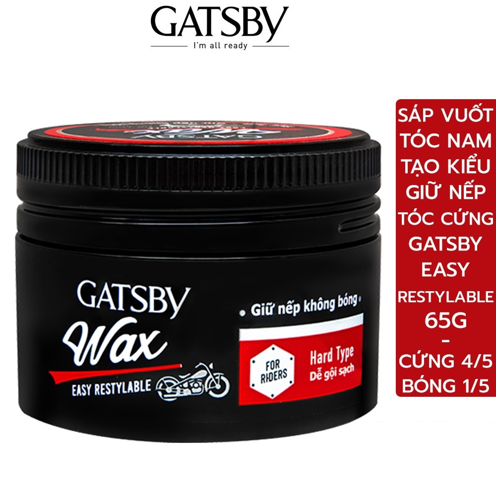 Sáp vuốt tóc nam GATSBY EASY RESTYLABLE POMADE HARD TYPE 65G