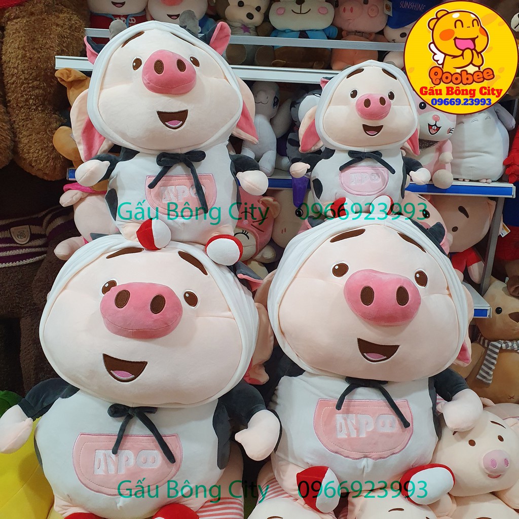 Heo Bông - Lợn Bông Cosplay Bò SữaTiktok Khổng Lồ kích thước thực 88cm - 2700gr