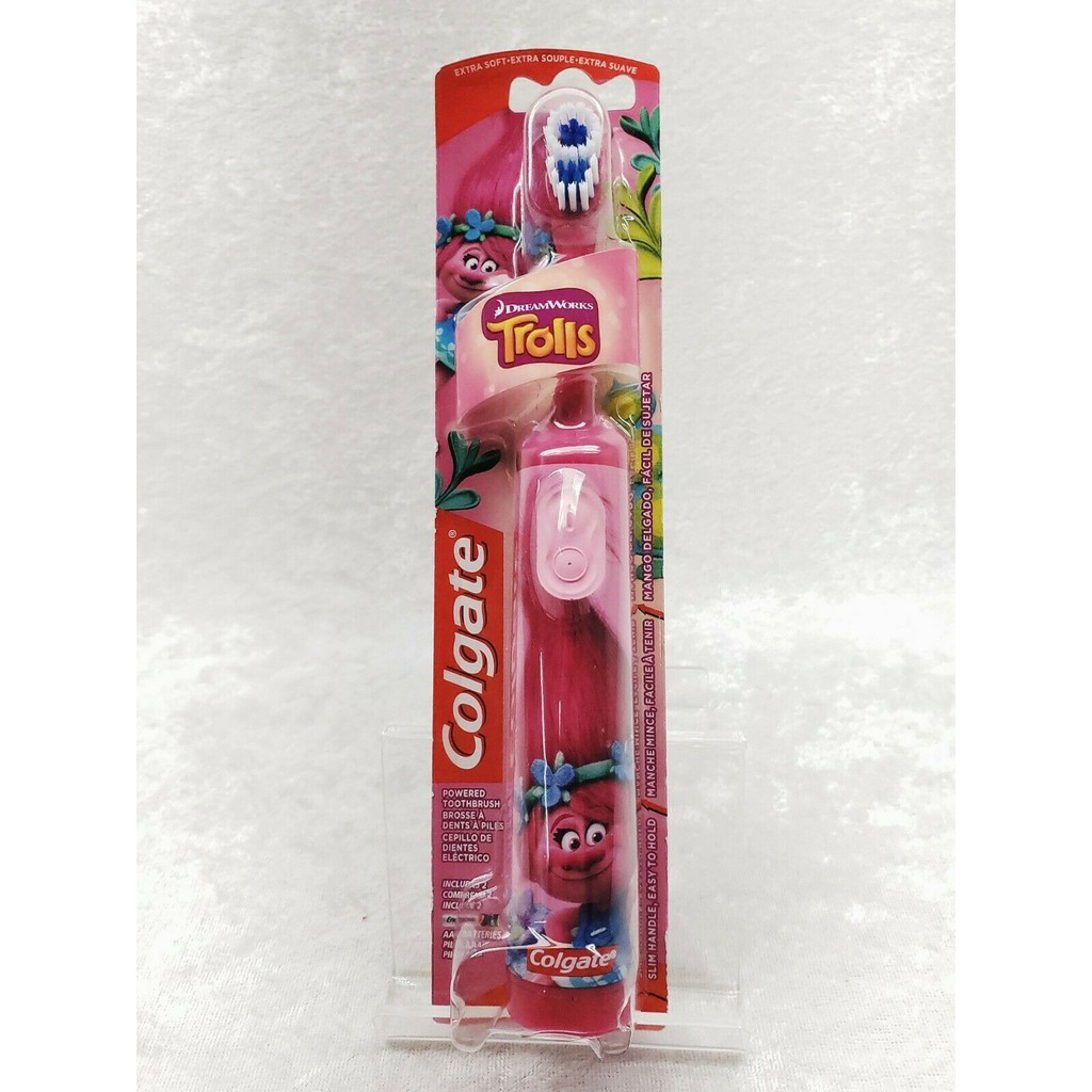 Bàn chải đánh răng dùng pin cho trẻ em Colgate Kids Powered Toothbrush Trolls (Hồng)