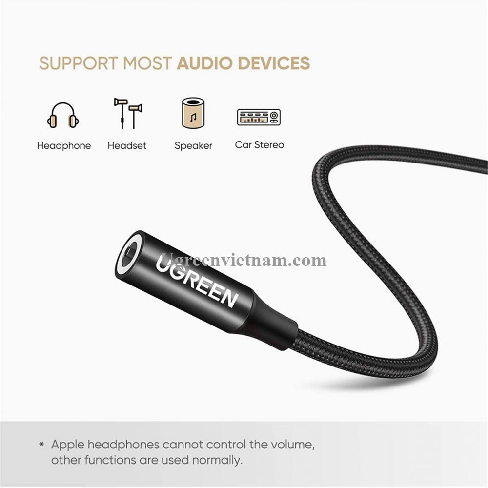 Cáp chuyển usb type c sang 3.5mm AV142 Ugreen 70858 0.1m