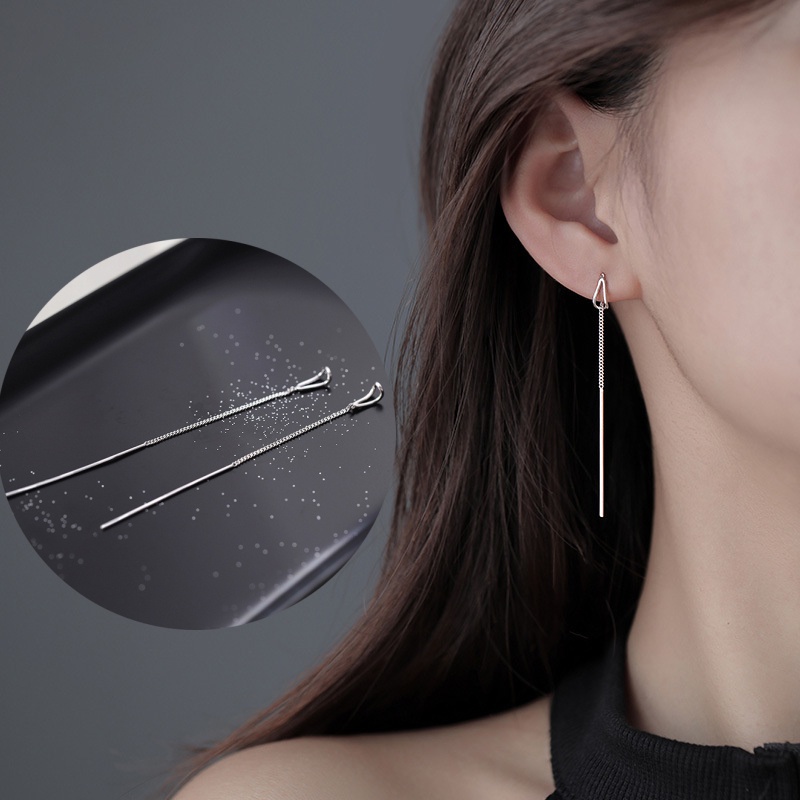 Khuyên tai dáng dài mini đơn giản phong cách Hàn Quốc