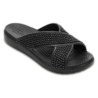 Dép quai chéo Platinum Embellished Sloane Cross-Strap Sandal.